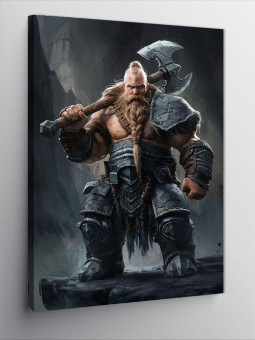 Kanvas Tablo Baltalı Dev Viking