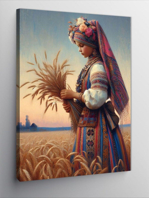 Kanvas Tablo Başak Tarlası Ve Kız