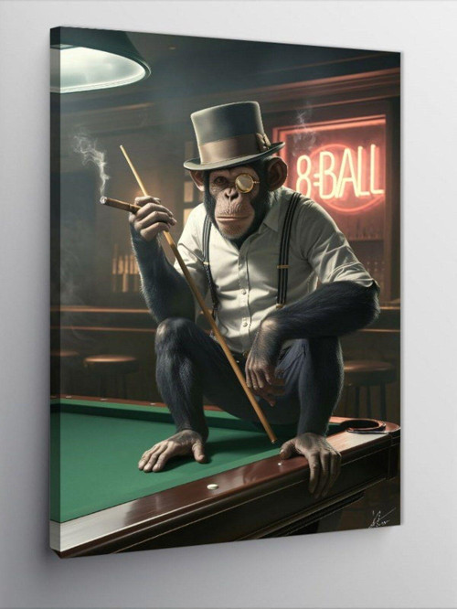 Kanvas Tablo Bilardo Oynayan Adam
