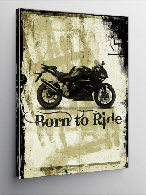 Kanvas Tablo Born To Ride Motosiklet Temalı