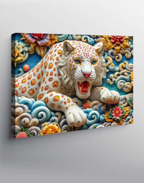 Kanvas Tablo Bulutlardaki Leopar