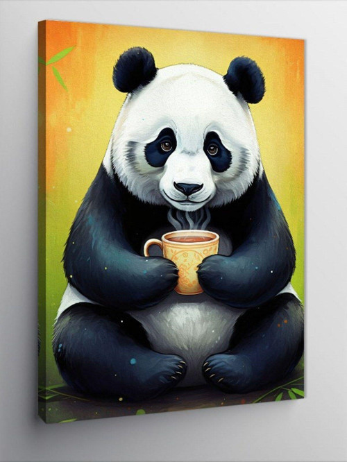 Kanvas Tablo Çorba İçen Panda
