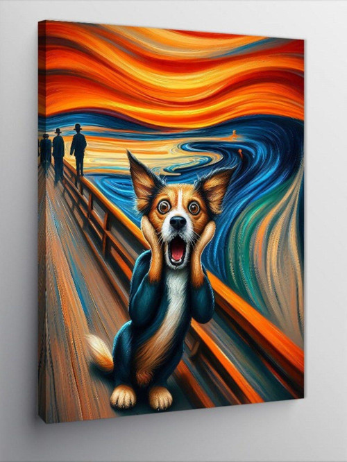 Kanvas Tablo Çığlık Atan Köpek