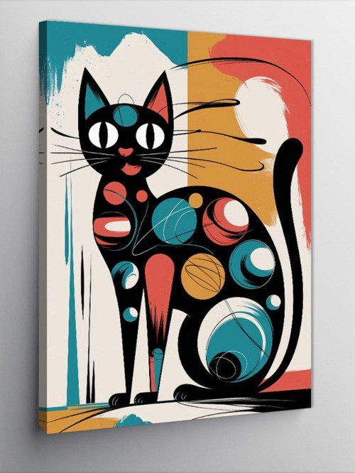 Kanvas Tablo Desenler Ve Kedi