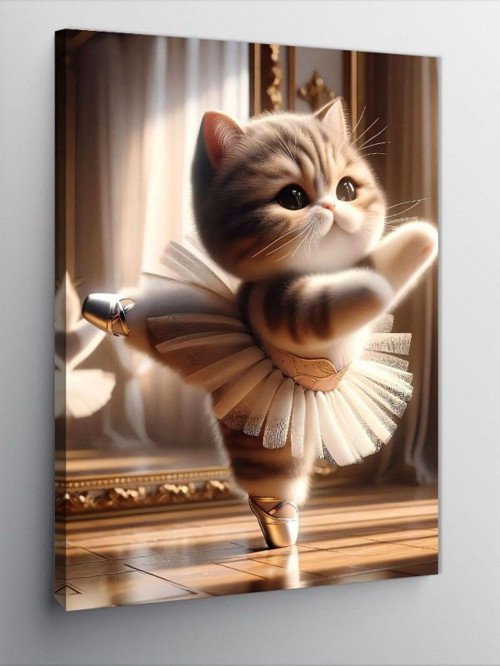Kanvas Tablo Dans Eden Kedi
