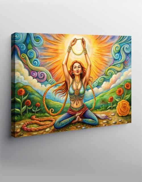 Kanvas Tablo Doğada Yoga Yapan Kadın