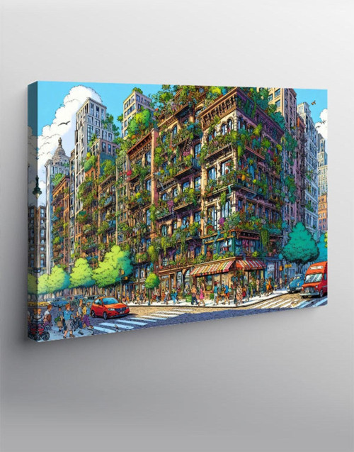 Kanvas Tablo Doğal Yeşil Bina