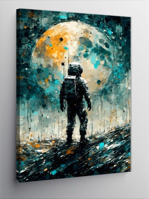 Kanvas Tablo Dolunay Ve Astronot