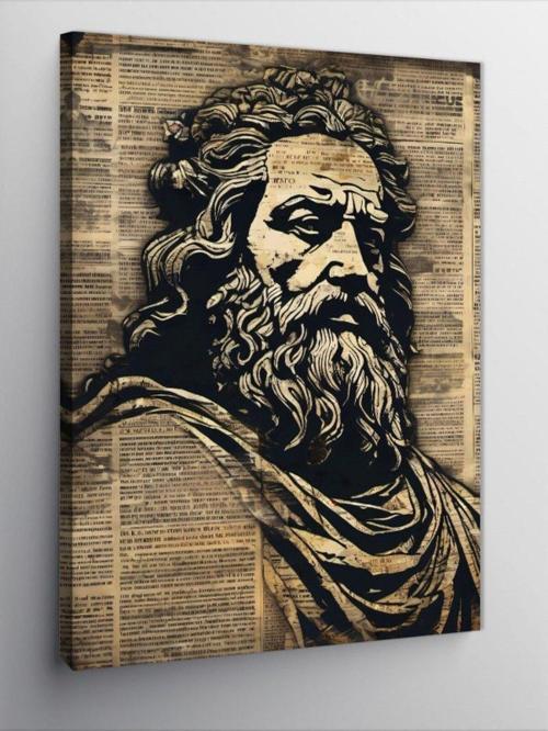 Kanvas Tablo Gazete Fon Zeus