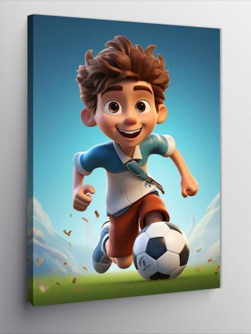 Kanvas Tablo Futbol Oynayan Çocuk