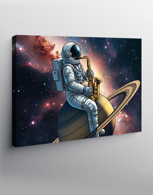 Kanvas Tablo Gezegen Üstünde Astronot