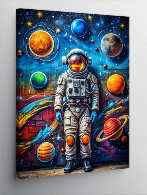 Kanvas Tablo Gezegenler Ve Astronot