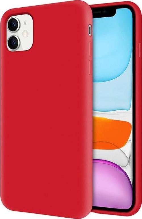 Apple iPhone 11 İçi Kadife Soft Logosuz Lansman Silikon Kılıf - Kırmızı