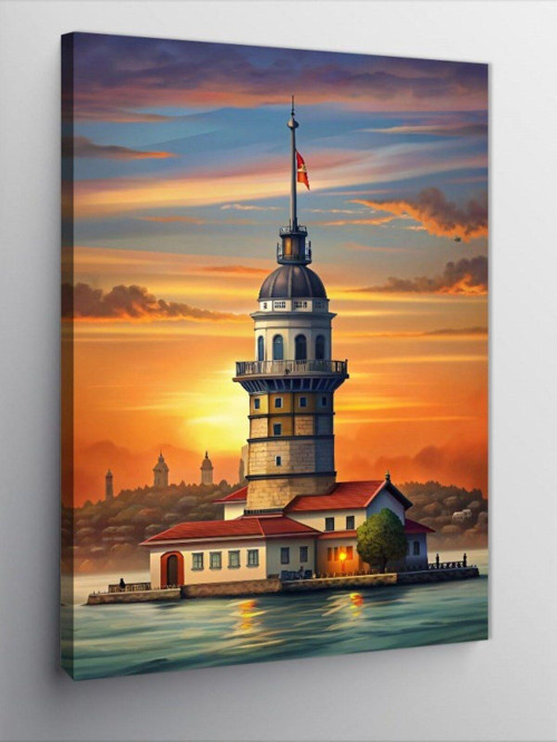 Kanvas Tablo Gün Doğumunda Kız Kulesi