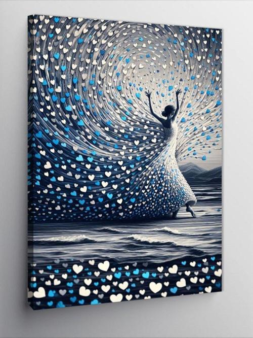 Kanvas Tablo Kalpli Elbiseli Kadın