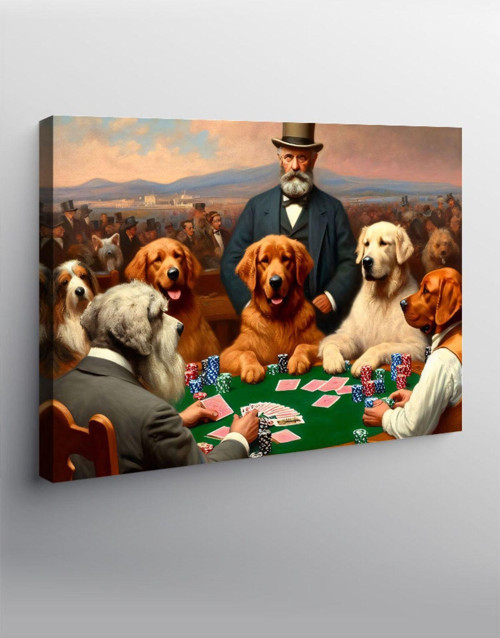 Kanvas Tablo Kart Oynayan Köpekler