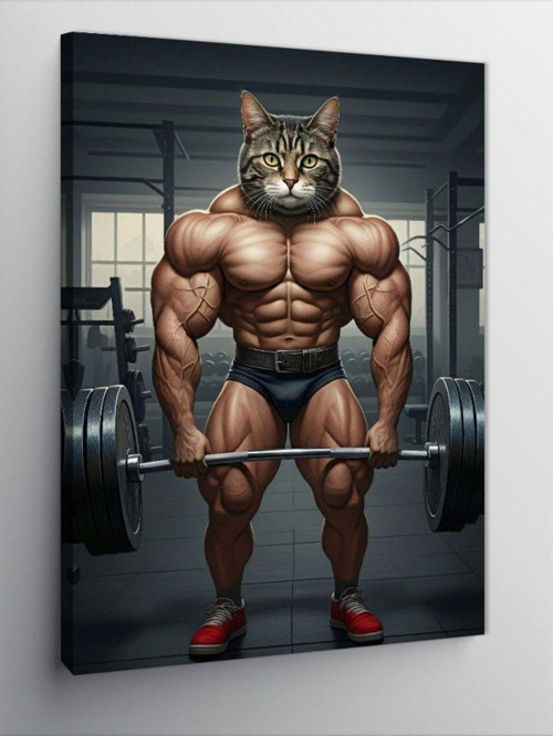Kanvas Tablo Kaslı Kedi
