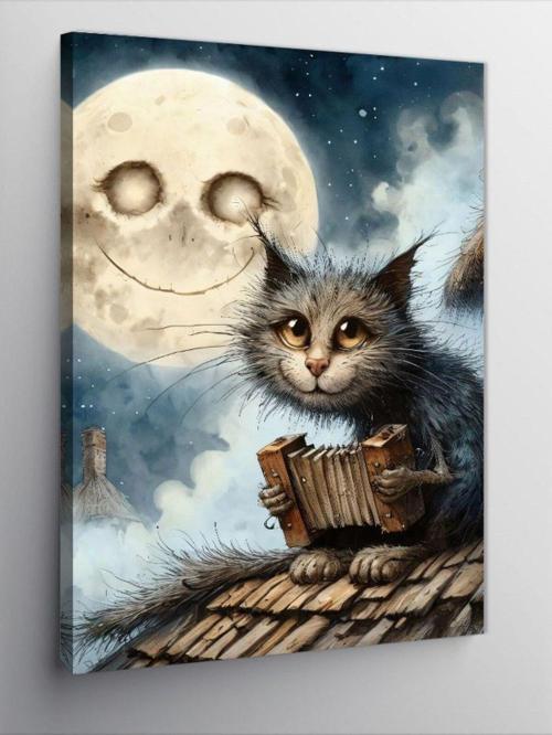 Kanvas Tablo Kitap Okuyan Kedi