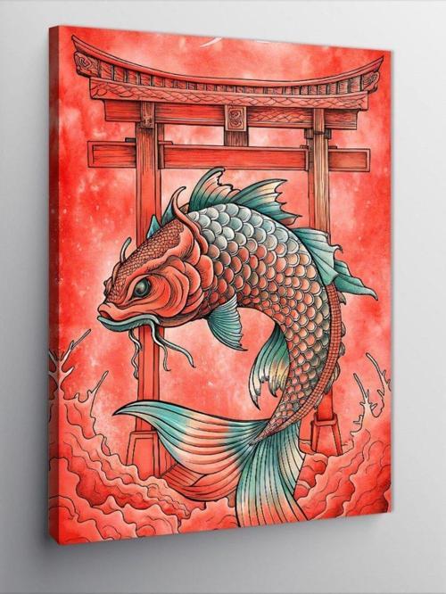Kanvas Tablo Kırmızı Japon Balığı