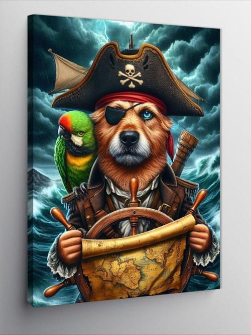 Kanvas Tablo Korsan Köpek