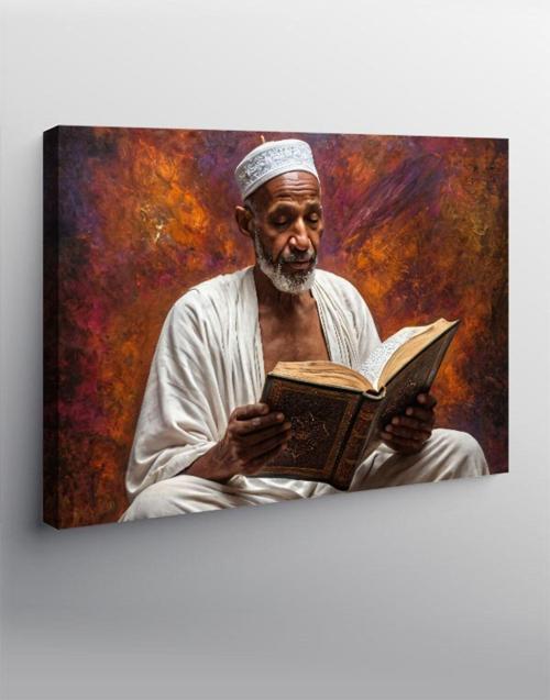 Kanvas Tablo Kuran Okuyan Adam