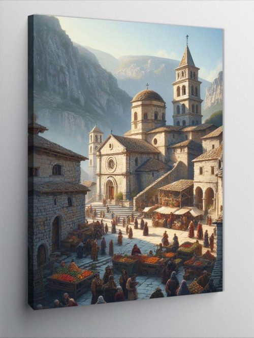 Kanvas Tablo Köydeki Pazar