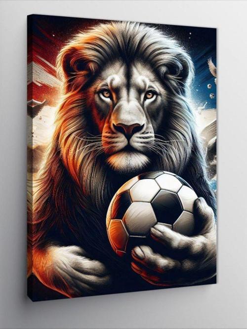 Kanvas Tablo Kral Aslan Ve Futbol