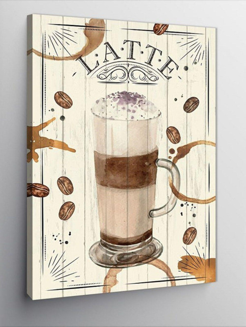 Kanvas Tablo Latte Kahve Temalı