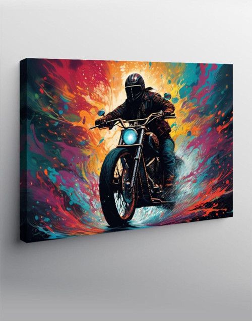 Kanvas Tablo Motosiklet Süren Adam
