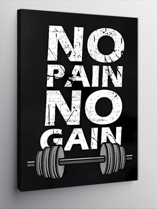 Kanvas Tablo No Pain No Gain Gym Temalı