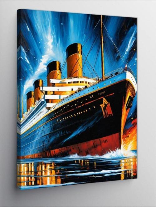Kanvas Tablo Pastel Titanic Çizimi