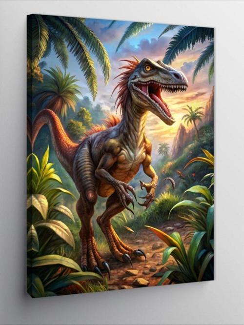 Kanvas Tablo Ormanda Dinozor