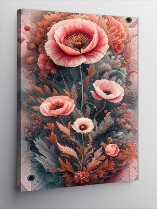 Kanvas Tablo Pembe Çiçekler