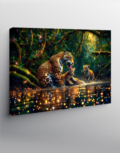 Kanvas Tablo Ormandaki Leoparlar