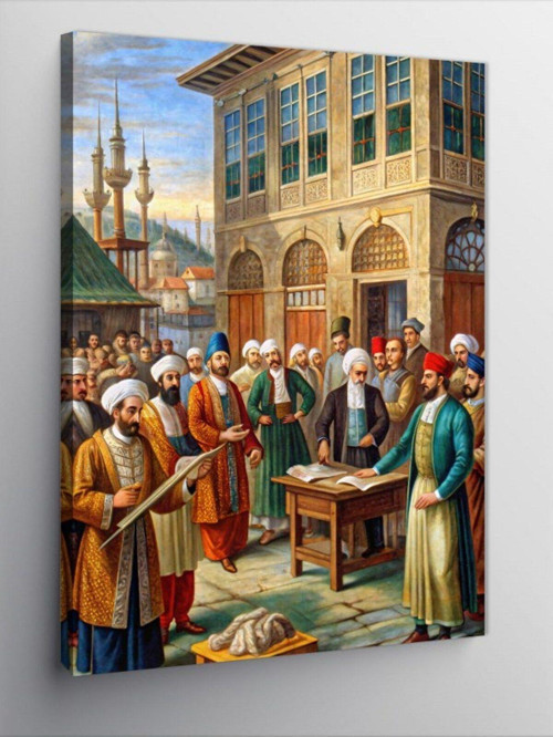 Kanvas Tablo Orta Çağ'Da Osmanlı Bilgi Alışverişi