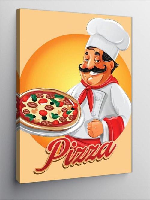 Kanvas Tablo Pizza Yapan Aşçı