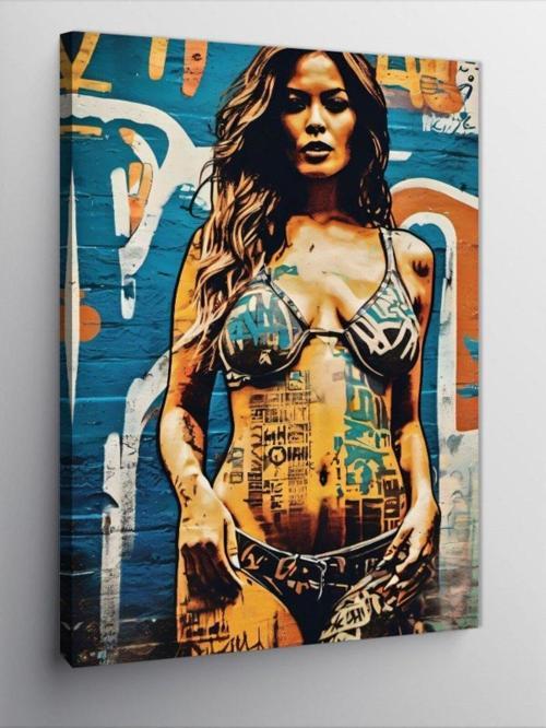 Kanvas Tablo Pop Art Bikinili Kadın
