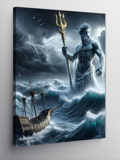 Kanvas Tablo Poseidon Ve Deniz