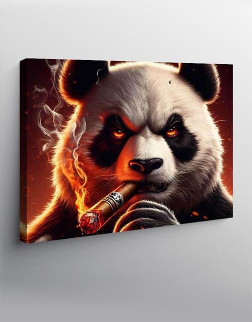 Kanvas Tablo Puro İçen Panda