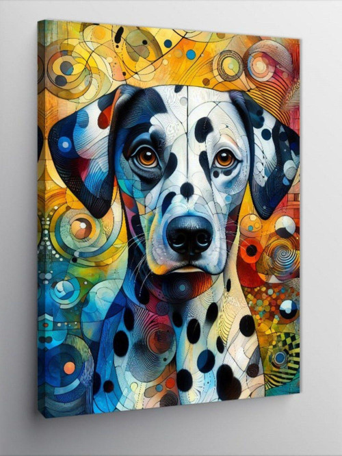 Kanvas Tablo Renkli Dalmaçyalı Köpek