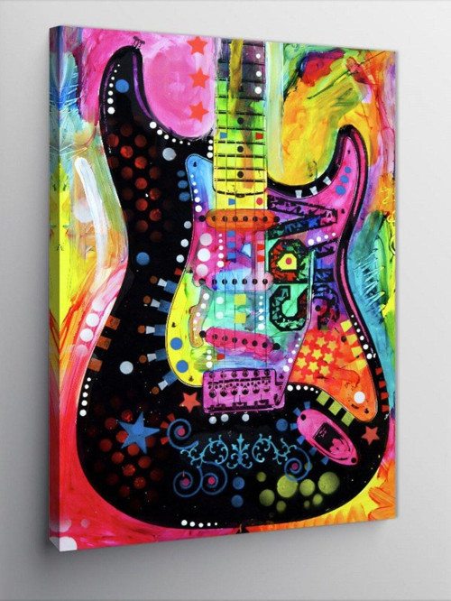 Kanvas Tablo Renkli Gitar