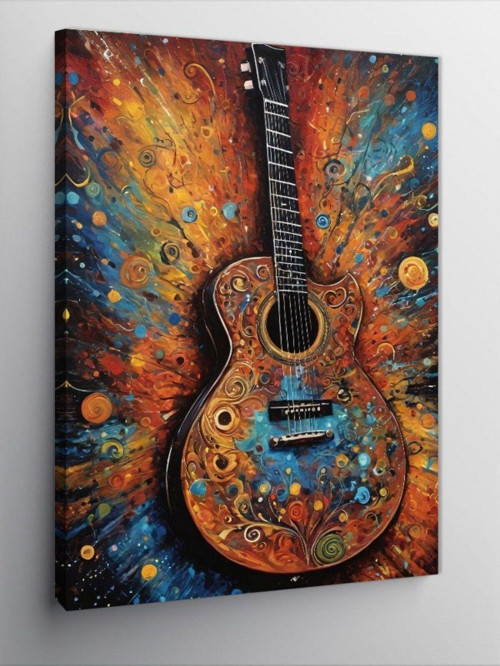 Kanvas Tablo Renkli Gitar