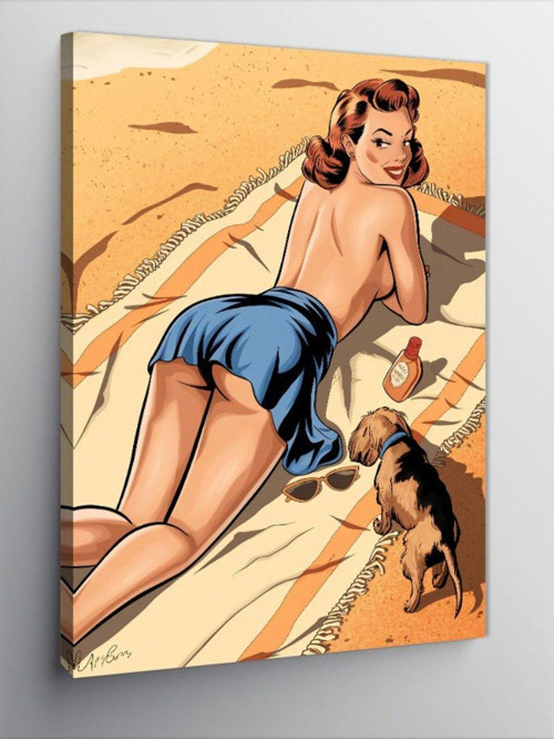 Kanvas Tablo Retro Bikini Kadın
