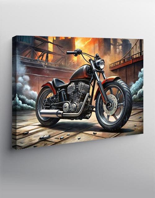 Kanvas Tablo Retro Motosiklet