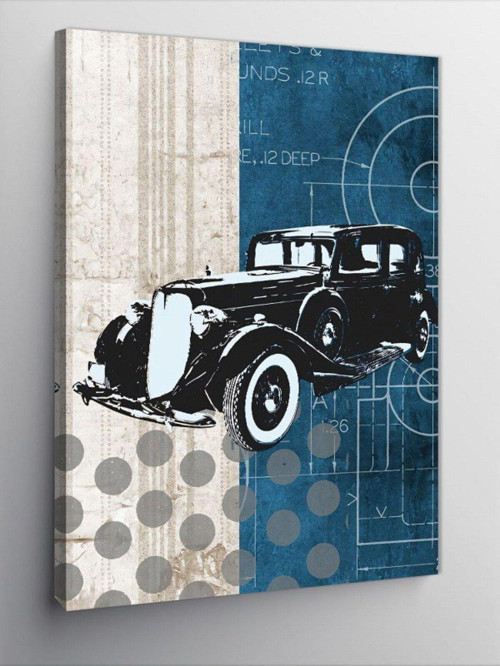 Kanvas Tablo Retro Siyah Araba