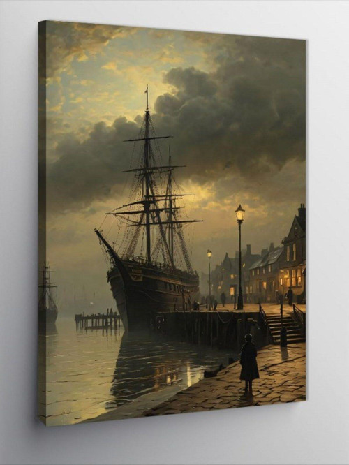 Kanvas Tablo Retro Kasaba Ve İskele