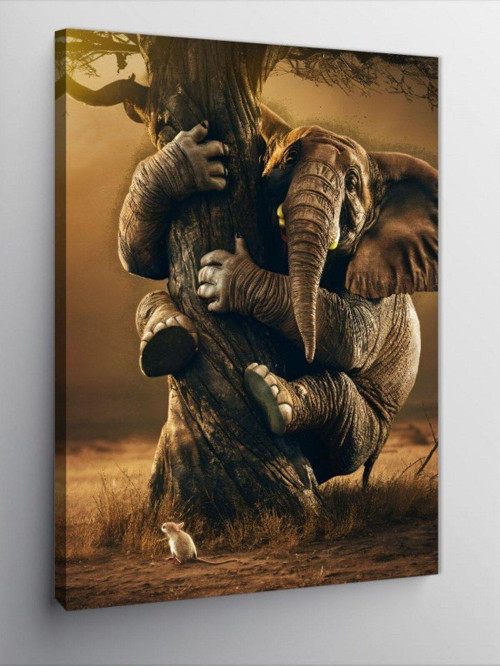 Kanvas Tablo Saklanan Fil