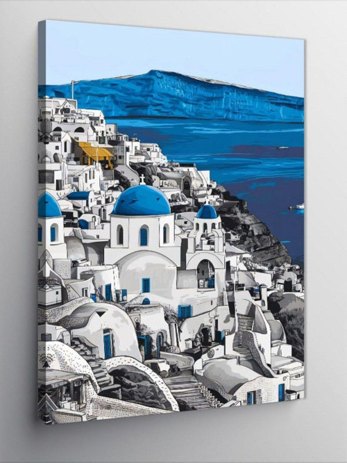 Kanvas Tablo Santorini Manzarası