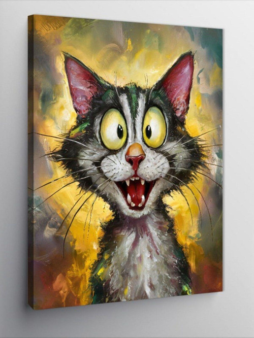 Kanvas Tablo Şaşkın Kedi