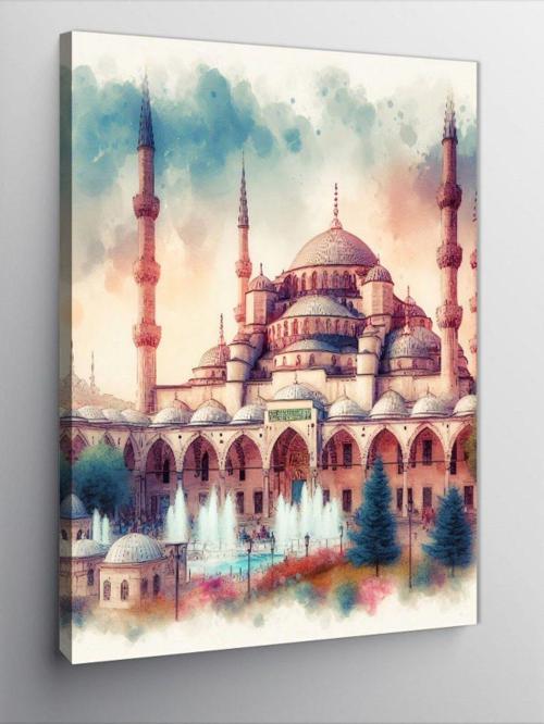 Kanvas Tablo Sultan Ahmet Camii Ve Havuz